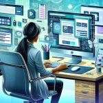 Digital strategist utilizing page builders for WordPress to craft a sophisticated website layout.