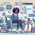 Businesswoman configuring WooCommerce for E-Commerce websites on her laptop in a modern office.