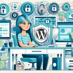 IT specialist implementing WordPress Security Best Practices on a shielded workstation.
