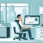 Entrepreneur beginning his journey with WordPress, setting up a website.